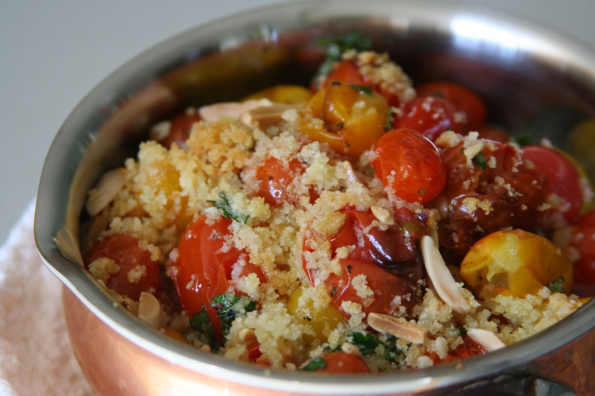 I love baking tomatoes. The sweetness comes to the top and the juice melts into the crunchy breadcrumbs. mmmmmmm...