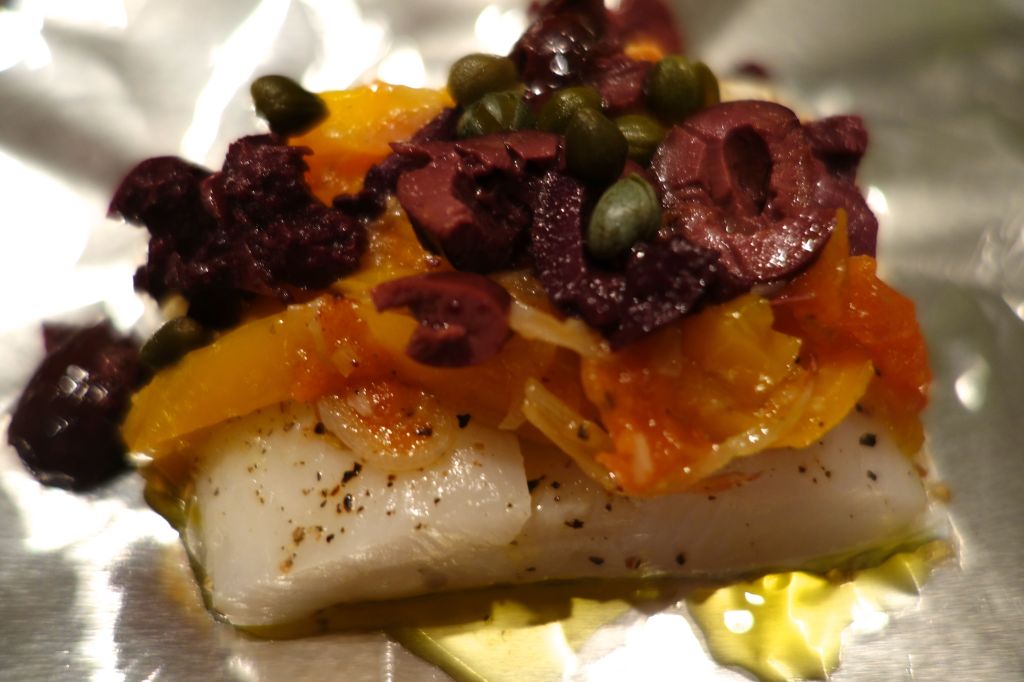 This light and elegant dinner is amazingly easy for the flavor it delivers. You can make this beautiful meal a part of any special occasion. In the summer feel free to replace the parchment paper for foil and put it on the BBQ .